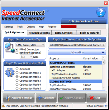 Quick Optimizer Panel